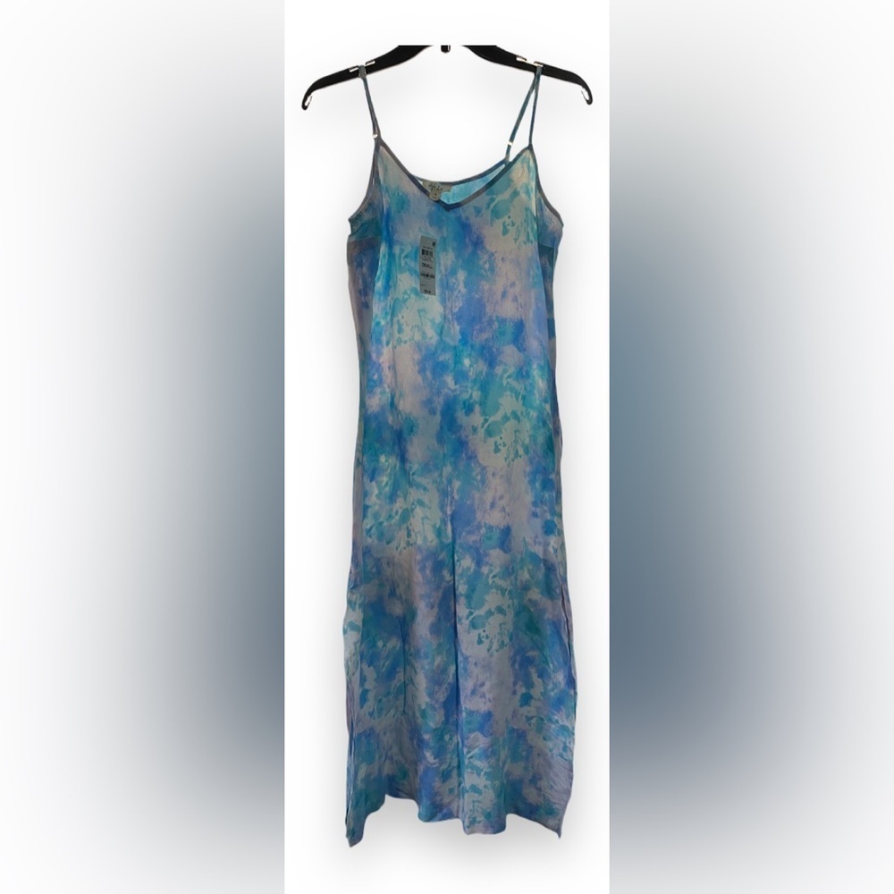 Blue Tie-Dye Sleeveless‎ Dress